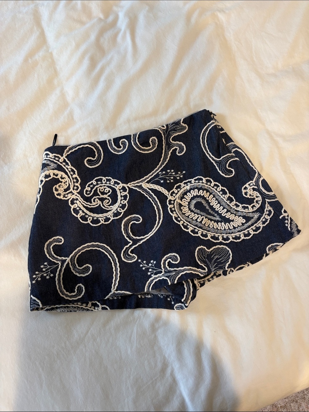 Women’s Zara Navy Paisley Embroidered Shorts